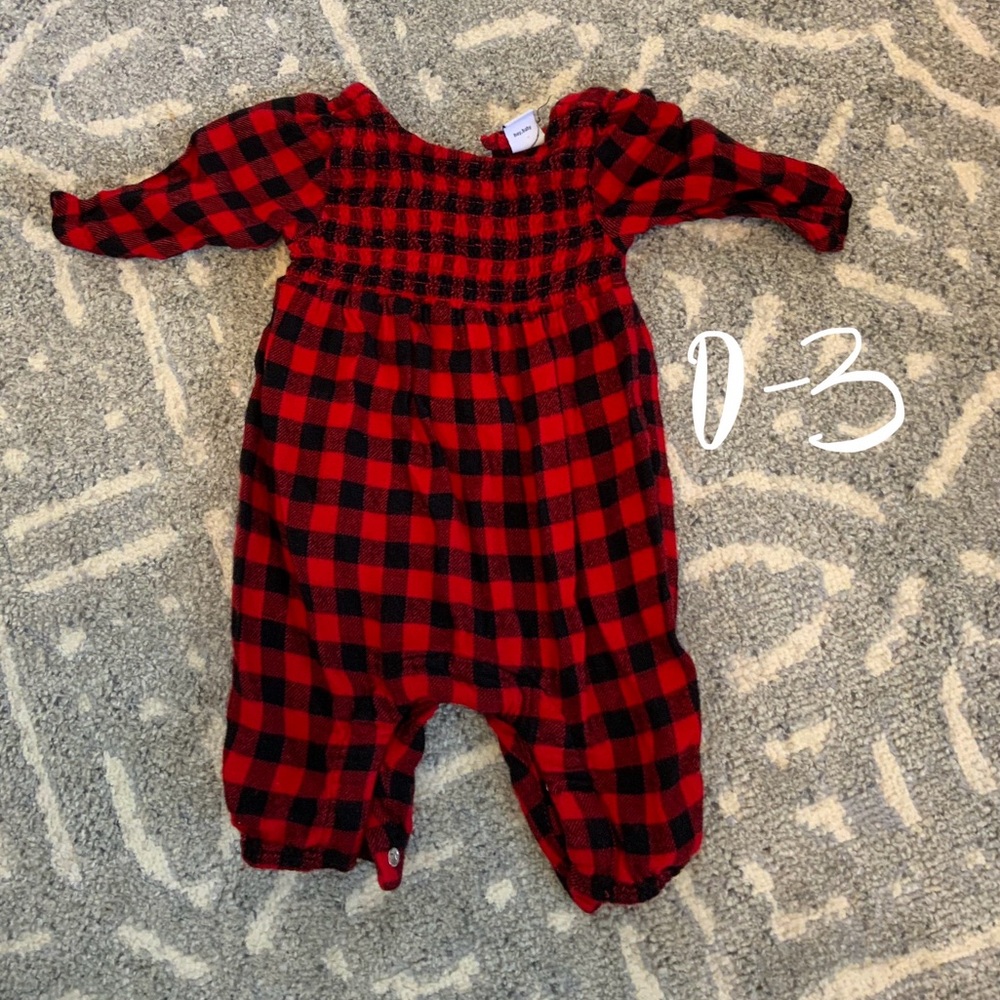 Old Navy Red and Black Plaid Kids One Piece